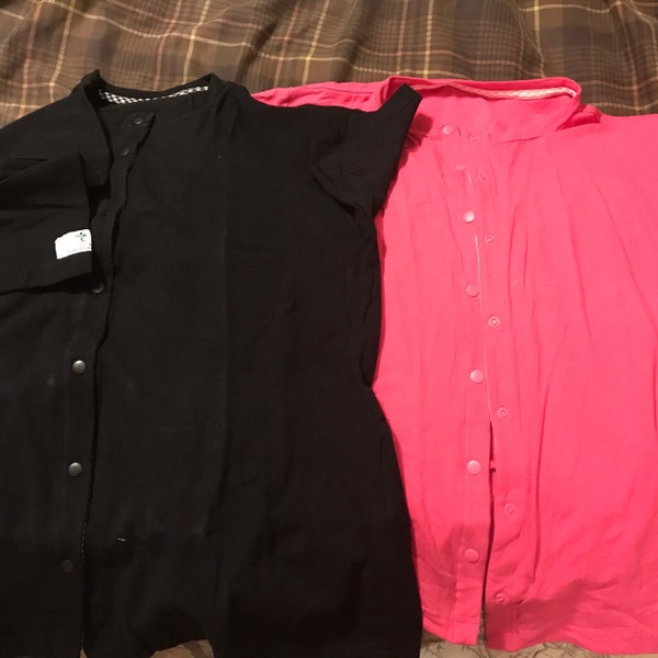 2-pack M Breast Cancer Mastectomy Surgery Shirt With 4 Drain Pockets