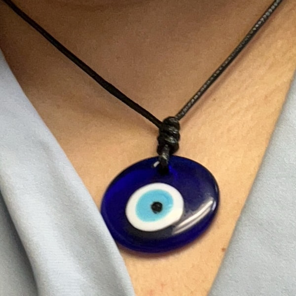 Black Enamel Evil Eye Guitar Pick Pendant