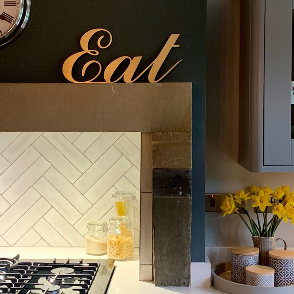 GOLD EAT SIGN , Rustic Home Decor , Gold Letters , Kitchen Decor ...