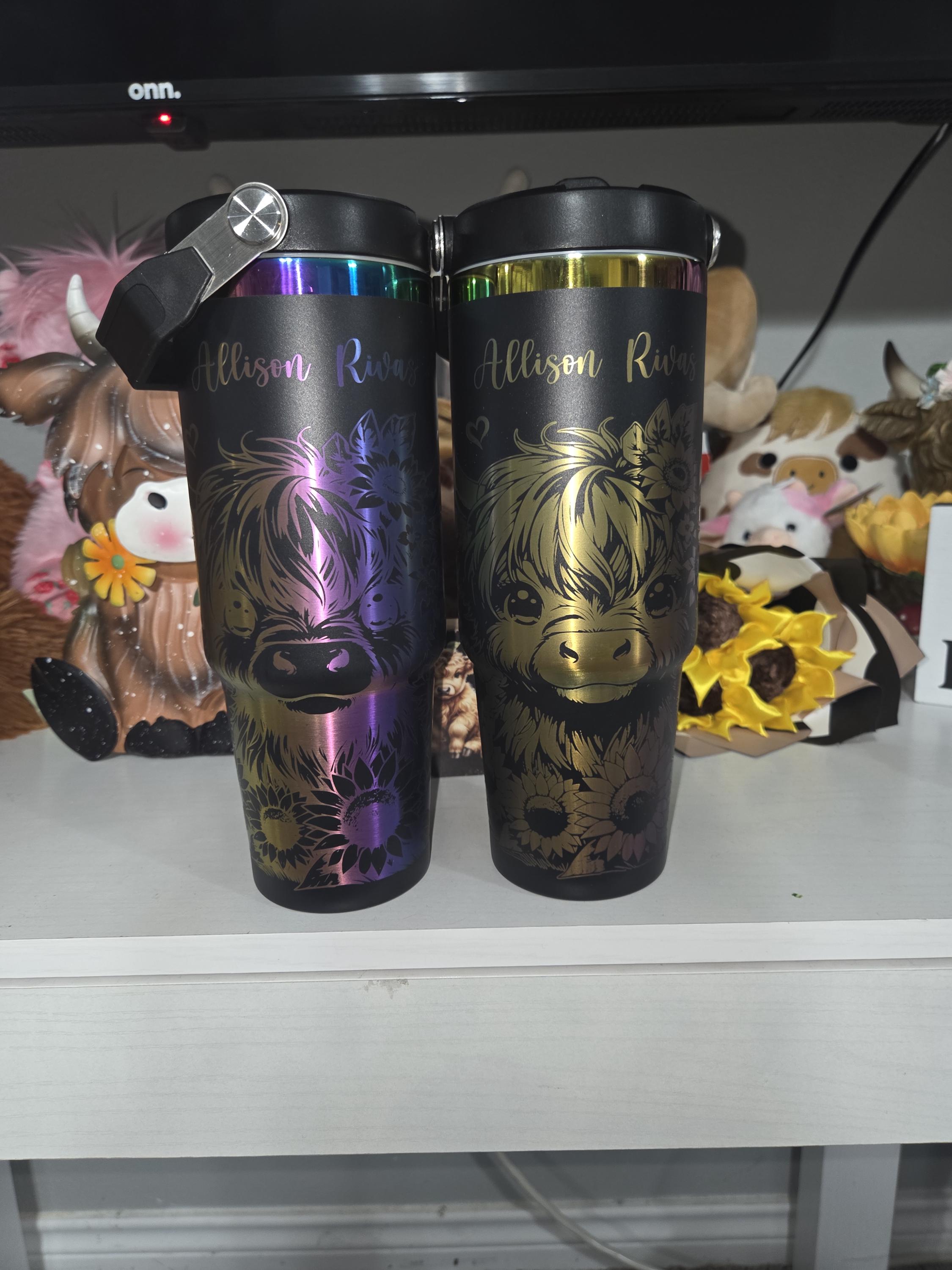 Cow 40oz cup|Highland cow tumbler|Highland 40oz cup|Baby cow tumbler|Sunflower 40oz cup|Moon 40oz cup|Personalized water bottle|New bottle