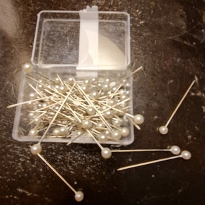 Pearl Head Pins 1.5" Straight Pin for Sewing Crafts. Quality Nickel Plated Pink Purple Black White Red Teal Orange Blue Push Pins. Ships USA