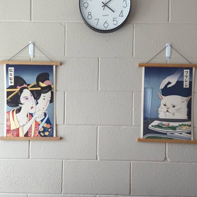 Woman Yelling at Cat Ukiyo-e Style Set of 2 Giclee Prints OFFICIAL ...