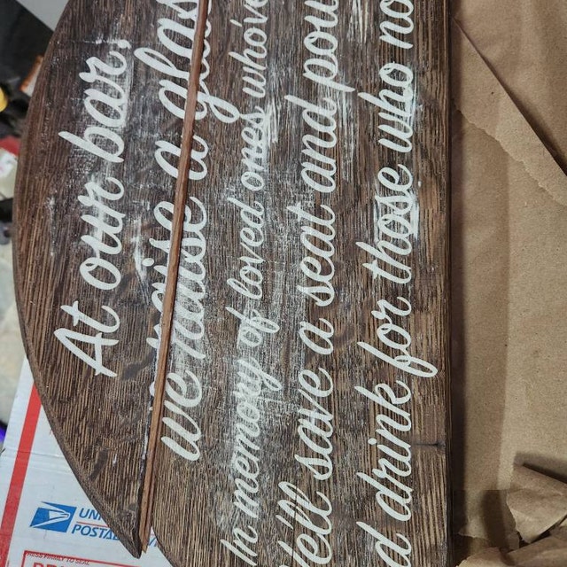 In Memory, Bar Sign *free US Shipping* Bourbon Gift