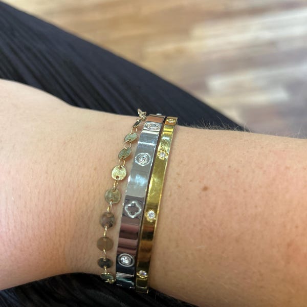 Silver Cable bangle waterproof