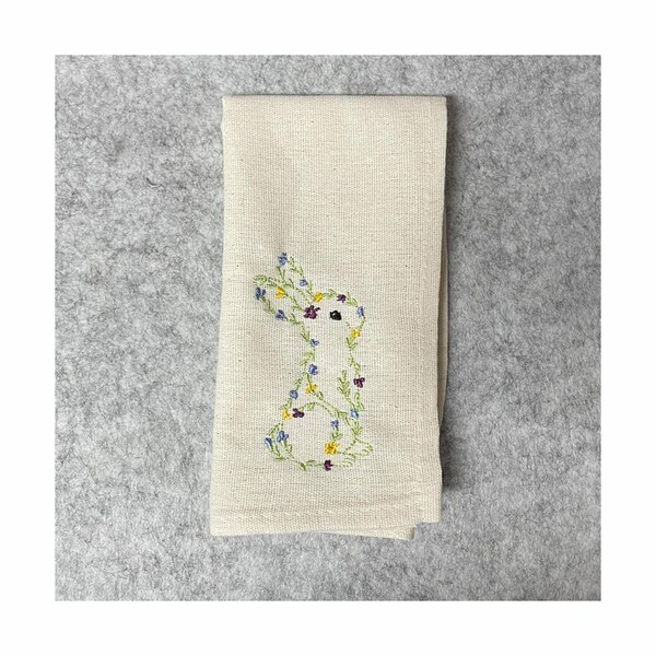 Floral Outline Bunny 4inch Embroidery Design Cute Rabbit Machine ...