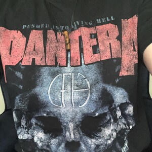 T-shirt Pantera 'Domination' Stampa Invecchiata - Uomo - Maglietta Rock Nera 100% Cotone
