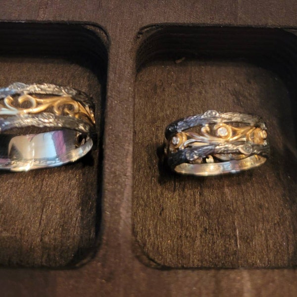 Tree And Vine Couple Rings For Men And Women