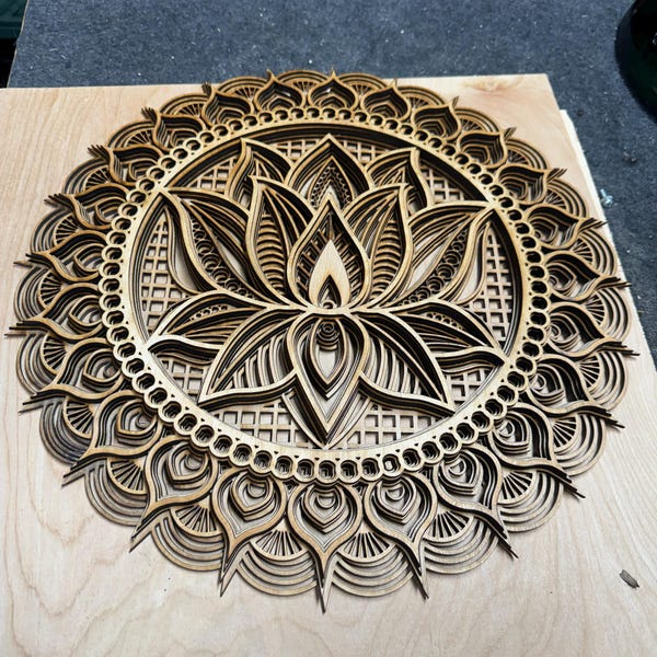 Multilayer Laser Cut DXF - MANDALA LOTUS - Mandala Svg Files for Cricut ...