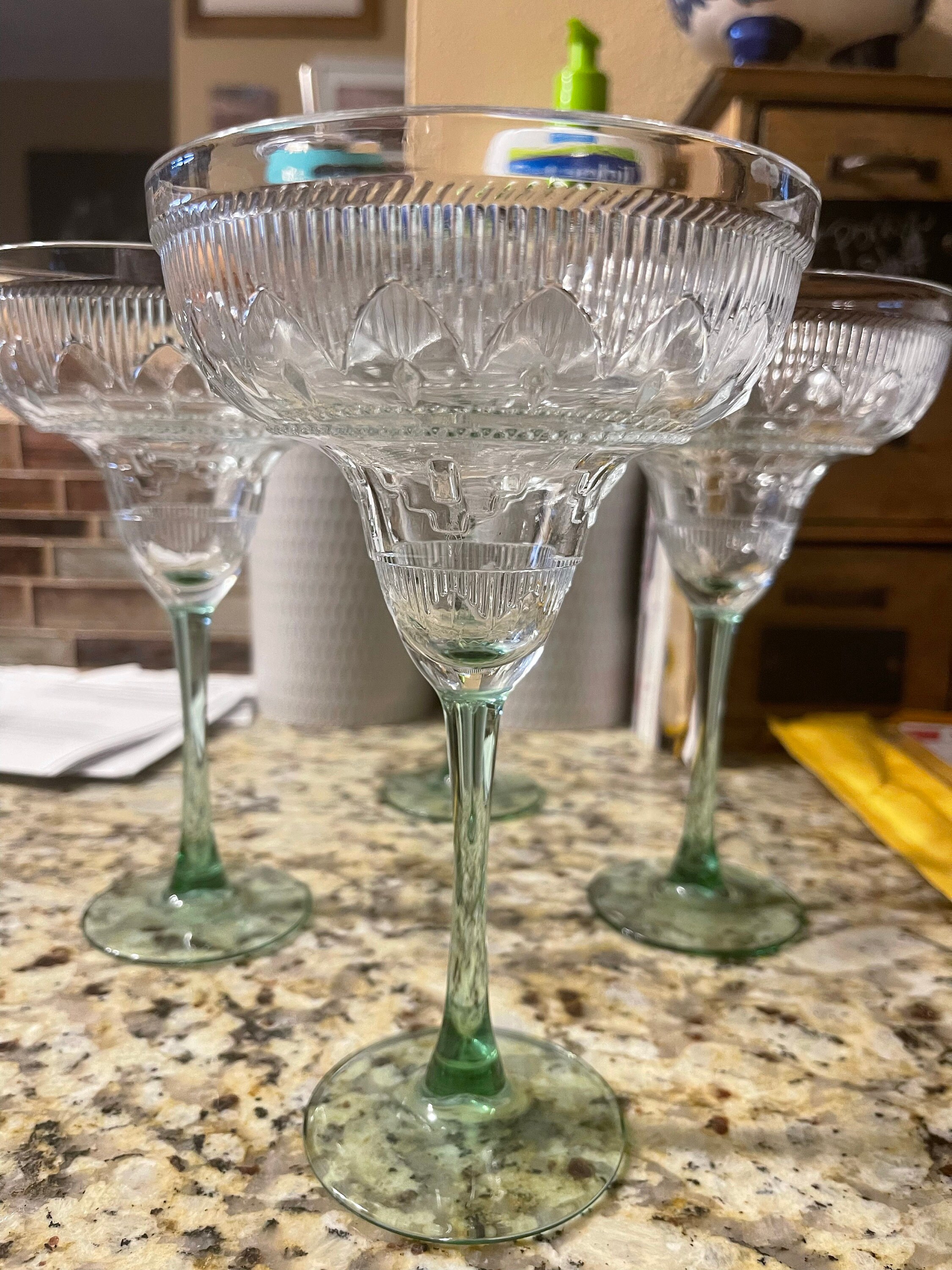 Orleans Romanian Crystal Margarita Glasses, Set of 4 - Stemware - Drinkware