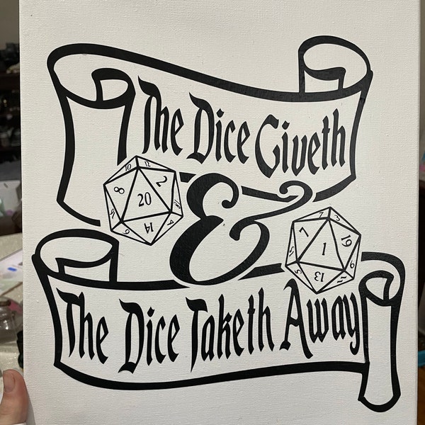 The Dice Giveth & the Dice Taketh Away Svg, Dice Dnd Svg, Dnd Svg