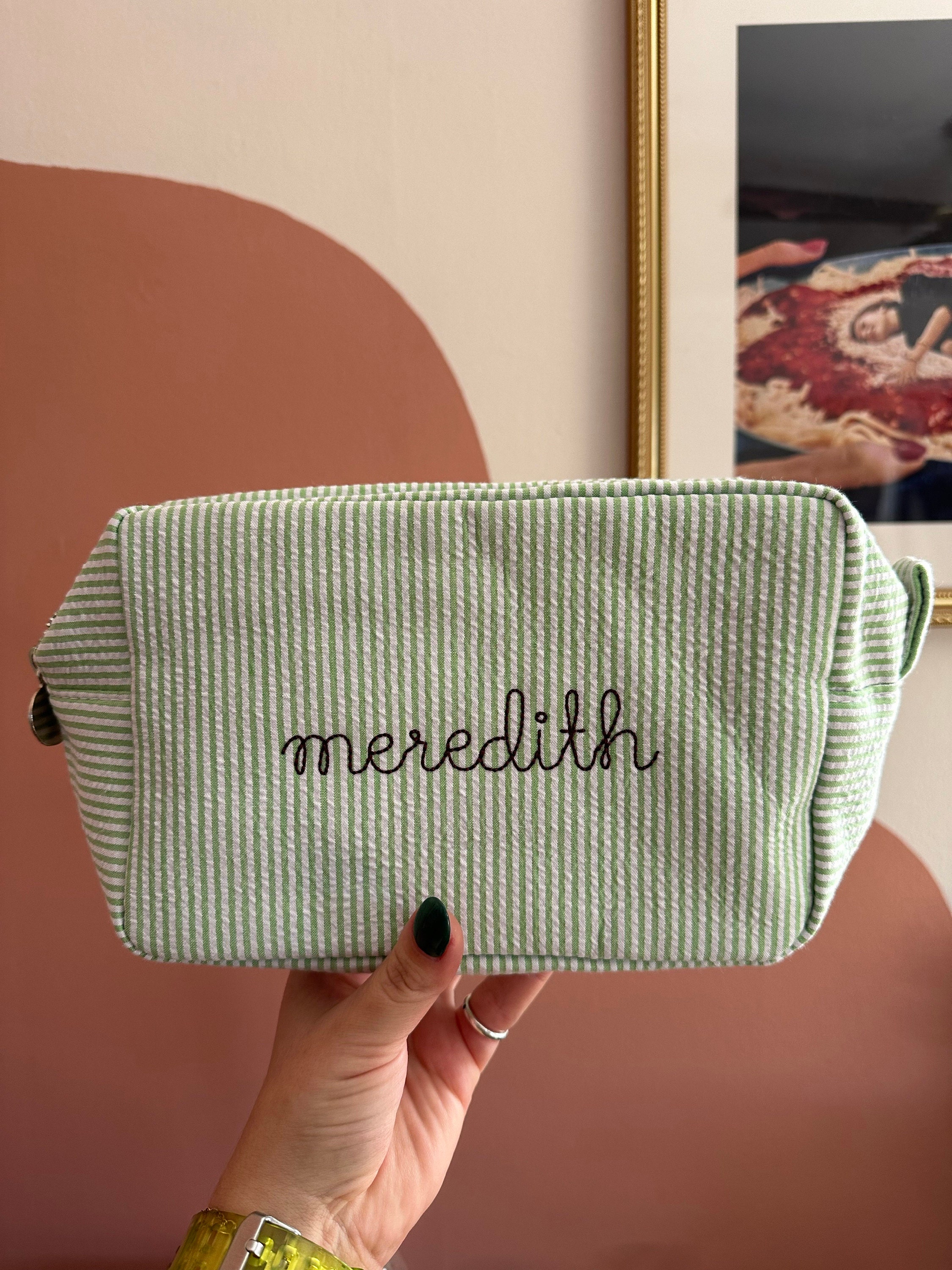 Personalized Monogrammed monogram colorful Makeup Bag, Bridesmaids Gifts, Sorority, Wedding Gifts, Christmas Gift for her, Free Shipping