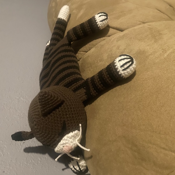 Stiped Cat Pattern Crochet Cat Pattern – Sleepy Striped Amigurumi Kitty, Easy PDF Tutorial ...