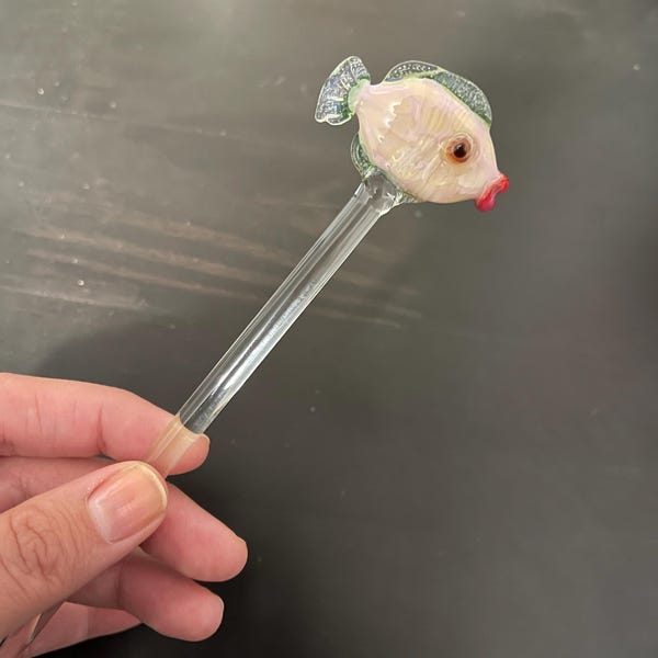 Fish in Ocean on Amber GLASS STRAW Reusable Straws Glass Straws Eco ...
