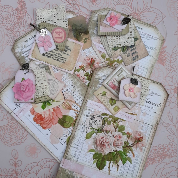 Shabby Receipt, Pocket Tags, Loaded Envelope, Junk Journal Kit ...