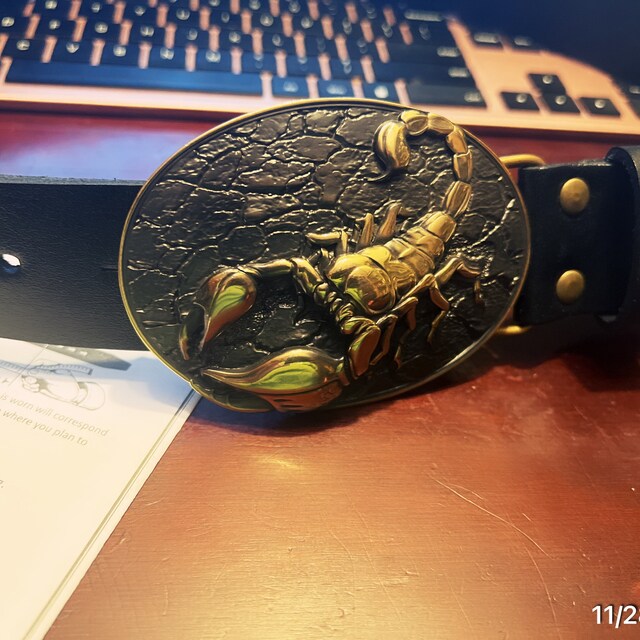 Scorpion Belt Buckle, Scorpion Solid Brass Belt Buckle for Casual