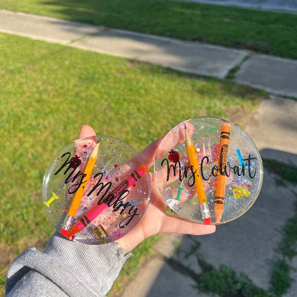 Personalized Unique Teacher Coasters or Teacher Paper Weight. Great ...