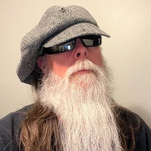 Buy Harris Tweed Newsboy Cap: Grey Herringbone, Oversized Bakerboy