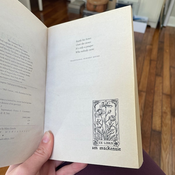 Ex Libris, Romantic Vintage Style Book Stamp, Custom Library Book Stamp ...