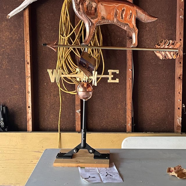 Golden Retriever Weathervane With Roof Mount - Pure Copper