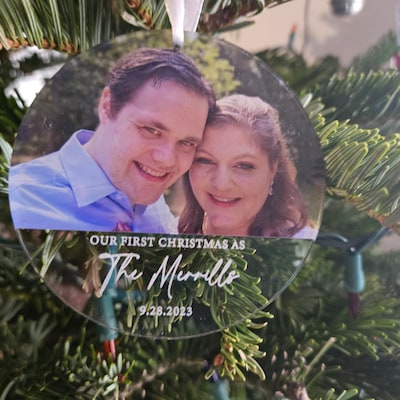 Our First Christmas Married Ornament 2022, Custom Photo Ornament