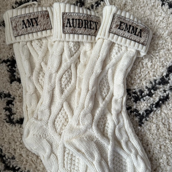 Genuine Hair-On Cowhide Christmas Stocking 17.75