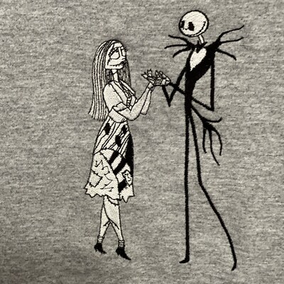 TNBC Jack and Sally Embroidery Design, 4x4 and 5x7 Hoop EMB, Nightmare ...
