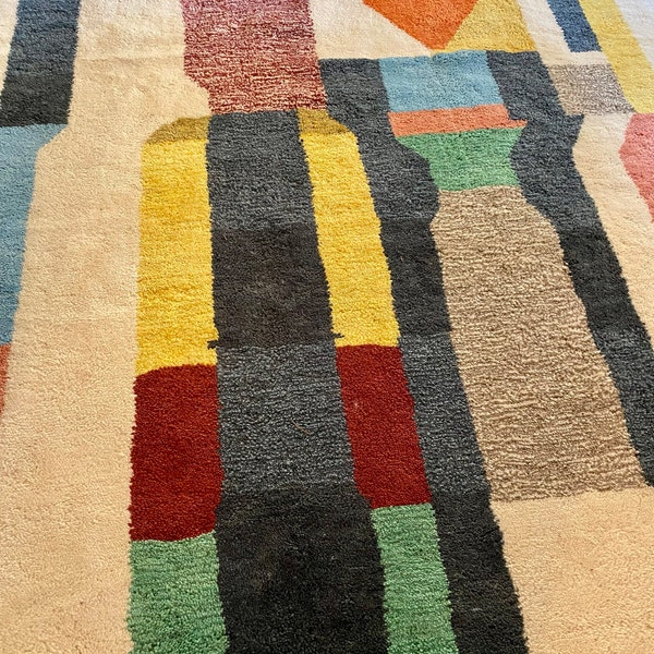 Colorful Moroccan Rug, Orange Moroccan Rug, Yellow Moroccan Rug, Pink ...