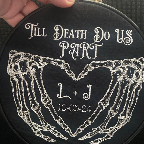 Till Death Do Us Part. Machine Embroidery 8 Hoop. Gothic Wedding Gift ...