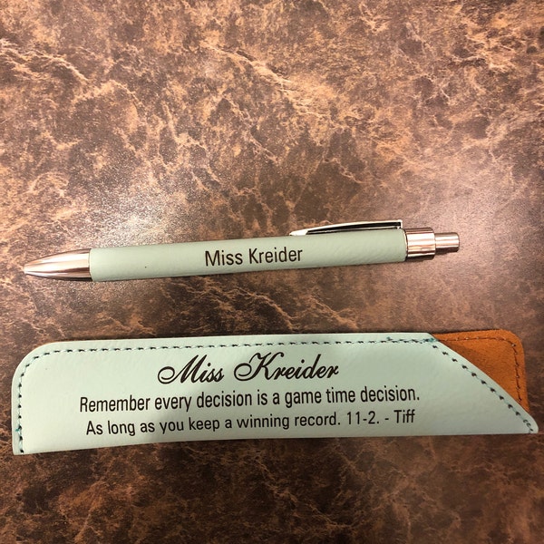 Personalized Teacher Gift | Engraved Leather Pens Gifts and Case for ...