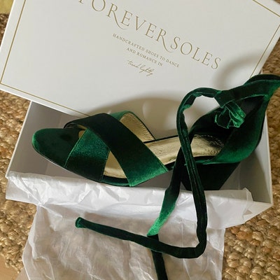 Emerald Green Wedding Shoes Green Heels Block Heel Shoes Green
