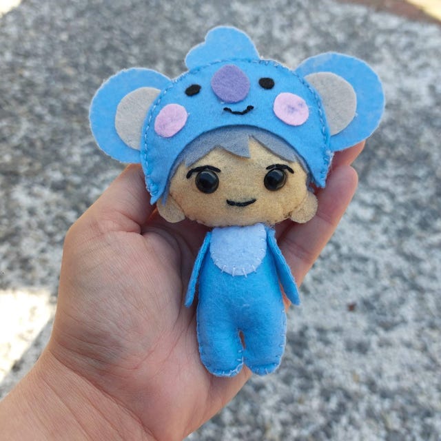 BT21 Koya Felt Keychain Pattern PDF & SVG – Bts Plush Doll Sewing