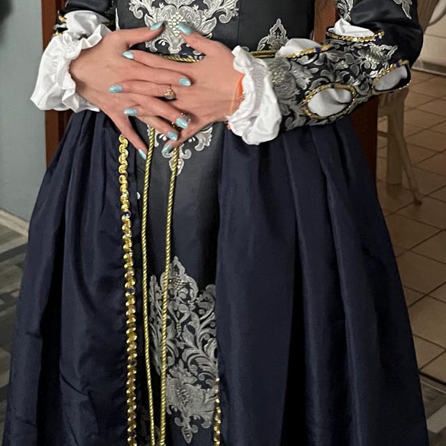 ルネッサンス中世イタリア舞踏会ドレス 15世紀女性用ファンタジー