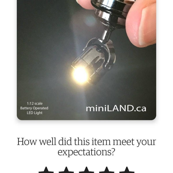 Miniature Spot Led Light BLACK Lamp With On/off Switch for 1:12 Scale ...