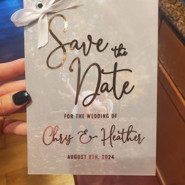 Modern Save the Dates for Wedding, Vellum Wedding Save the Date