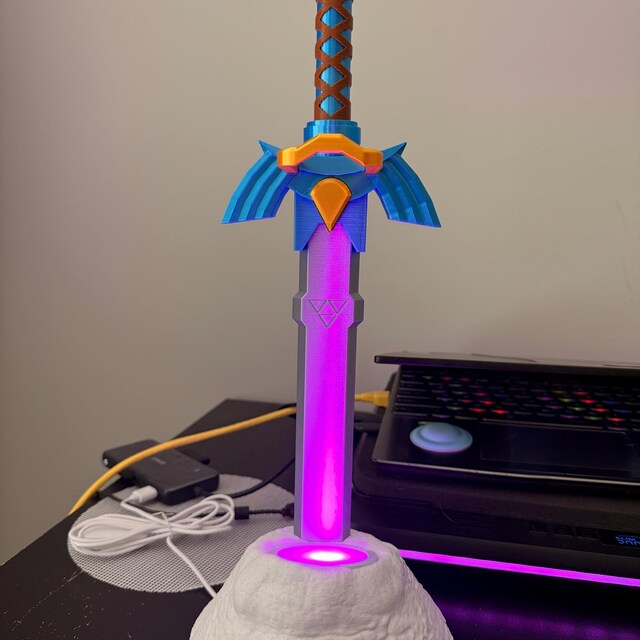 The Master Sword LED Headphone Stand & Nintendo Switch Controller