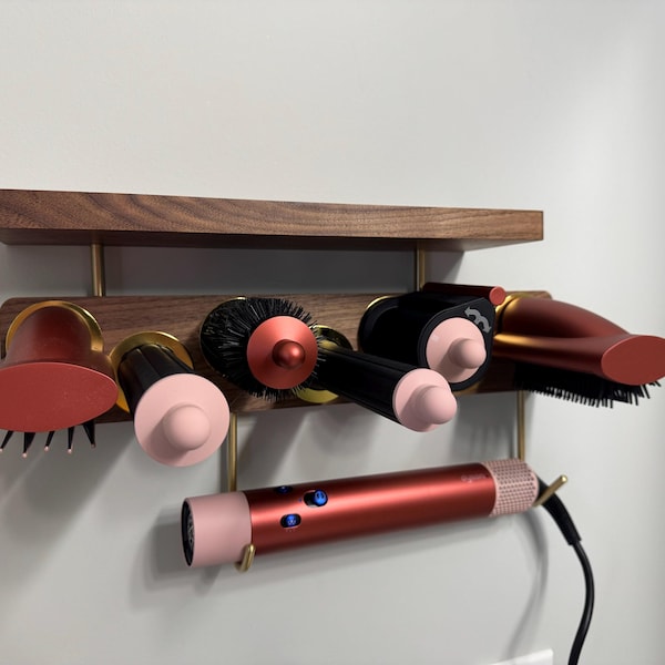 Dyson Curling Iron Rack, Shelving, Dyson Hair Dryer Hanger, Solid Wood ...