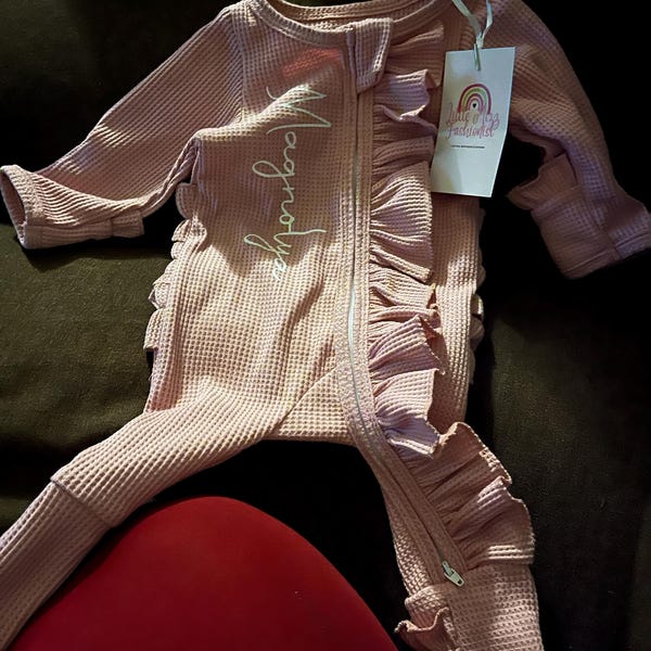 Swoon Baby Girls Pink / Red Apples Pocket Embroidery School Dress
