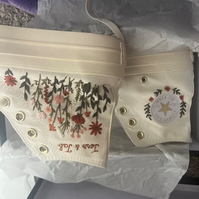 Custom Converse Platform/ Wedding Flowers Embroidered Platform - Etsy