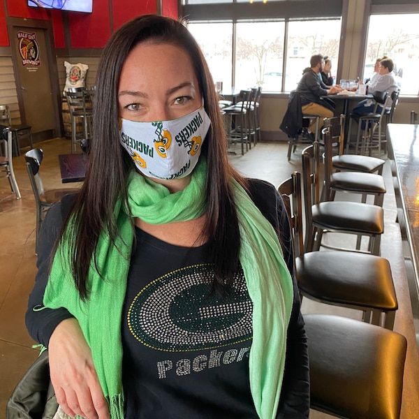 Green Bay Packers Face Mask, Packers Facemask, Adjustable Facemask, NFL ...