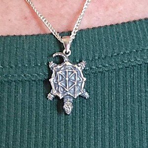 ハンドメイドスターリングシルバーのカミツキガメネックレス：ゴシック