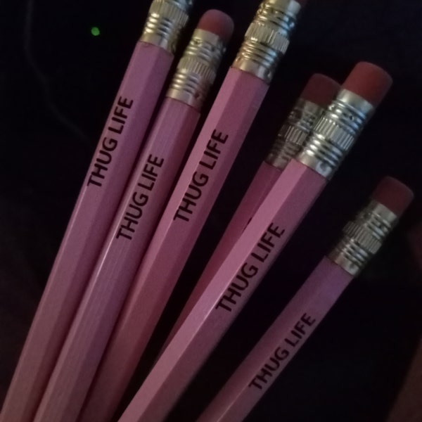 24 Shades Of Pink Personalized Pencils With Glitzy - Custom Name