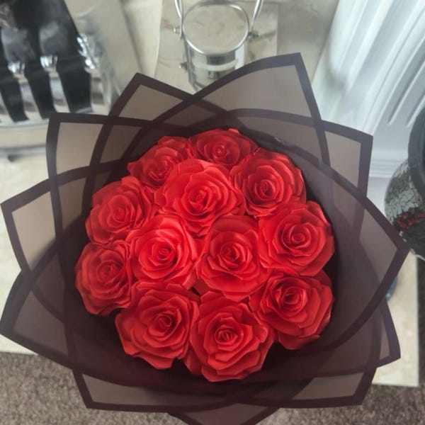 Handcrafted Riboon Rose Bouquet | Eternal Floral Gift | Forever Roses ...