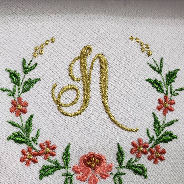 Monogram Frame Embroidery Designs - Flower Embroidery Design