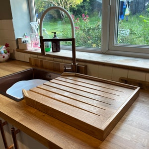 Large Wooden Draining Board for Belfast Butler Sink Wood Drainer Made From Solid Oak Wood Etsy UK