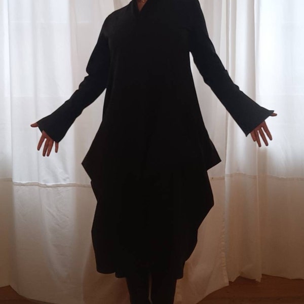 Women's Asymmetrical Linen Dress in Black by Pistache Apparel main image 0