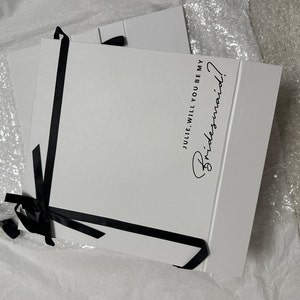 Luxury Black and White Will You Be My Bridal Proposal Gift Box - Etsy