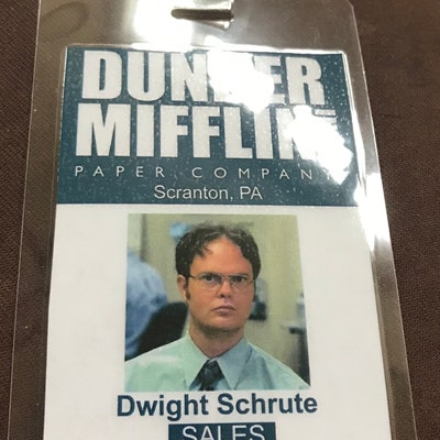 The Office Dwight Schrute Dunder Mifflin ID Badge Cosplay Costume Name ...