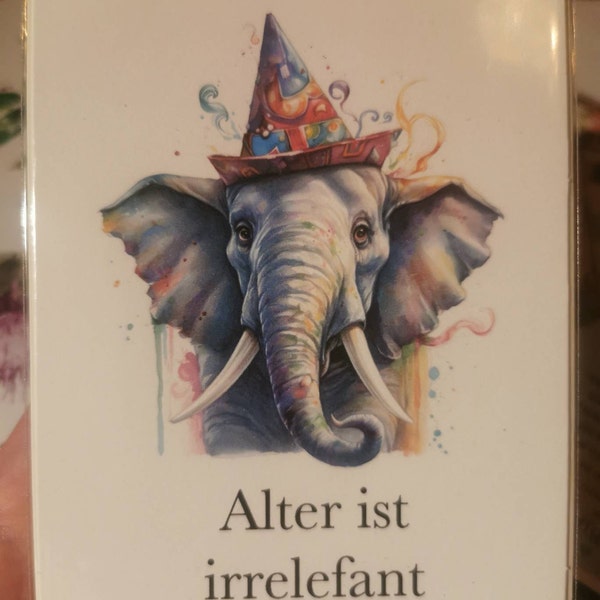 Lustige Geburtstagskarte mit Elefant Alter ist Irrelefant Einzigartiges