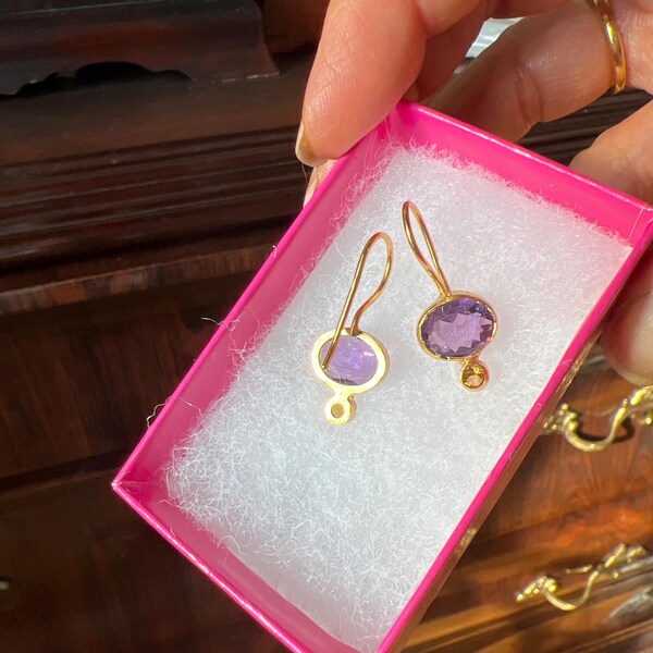 Amethyst and London Blue Topaz Earrings