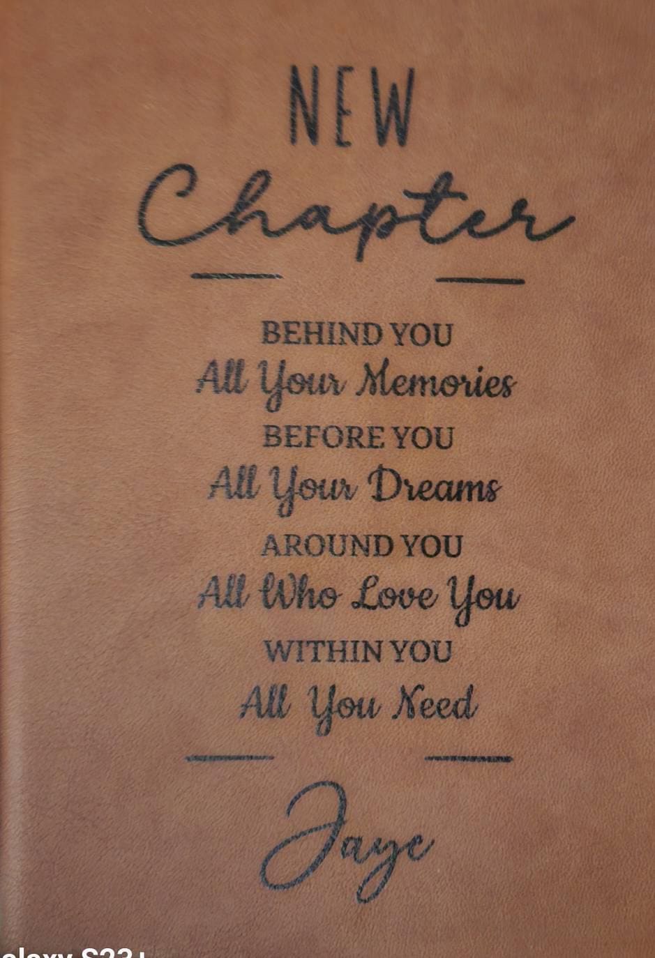 Personalized New Chapter Journal, Custom Name Notebook, A5 Vegan Leather Journal, Retirement Gift, New Beginnings, Coworker Gift D01